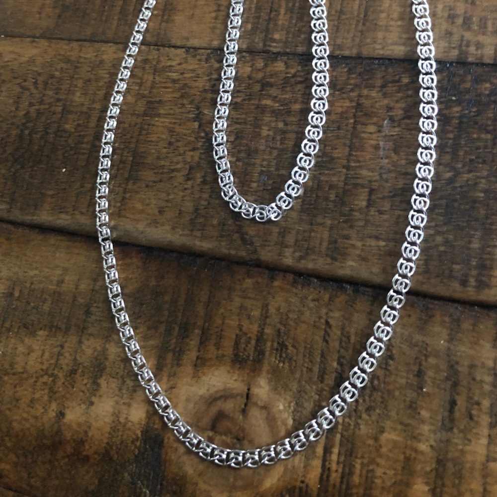 Italian silver link necklace and bracelet set